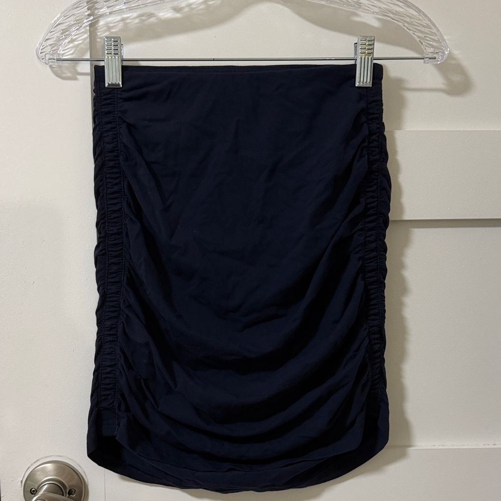Aritzia TNA Navy Blue Ruched Mini Skirt Small